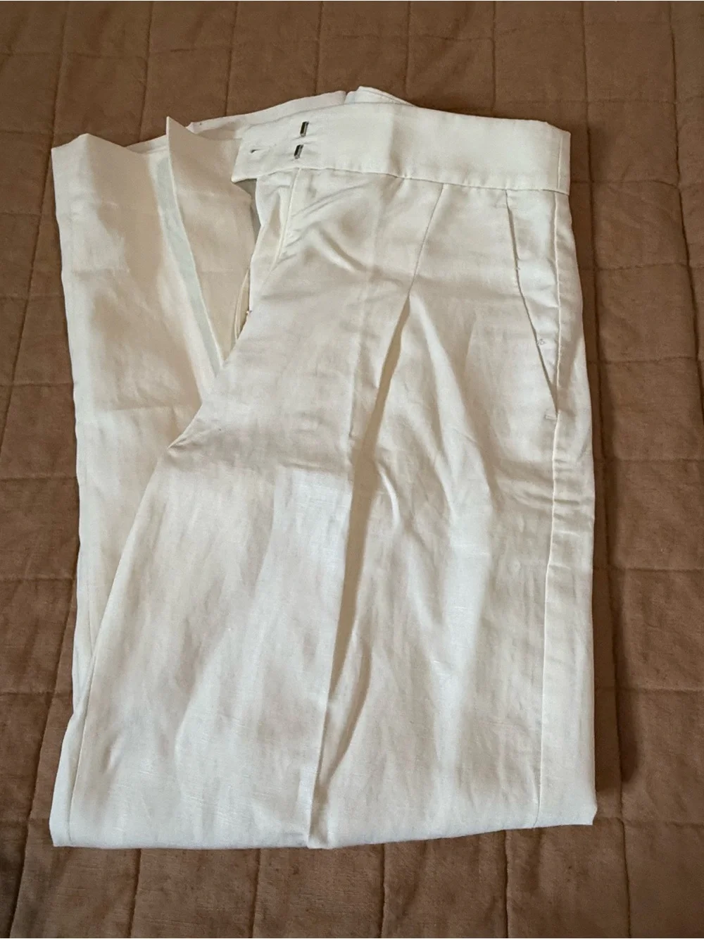 Banana Republic White Linen-Blend Chinos